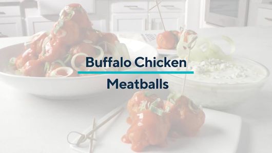 Buffalo Chicken Meatballs - Half Homemade